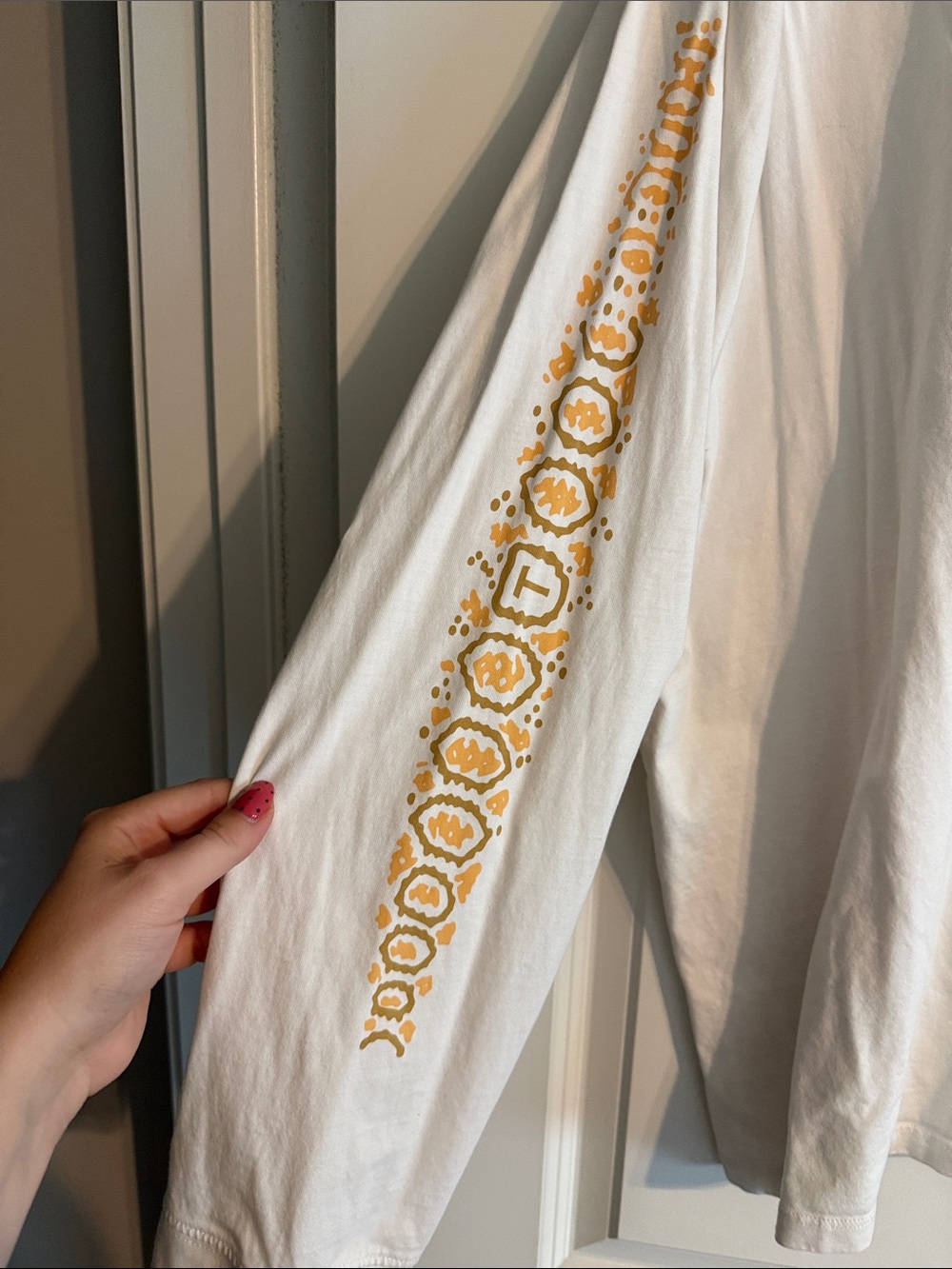 Tecovas White Long-Sleeve Tee with Green & Gold Logo - Picture 2 of 3